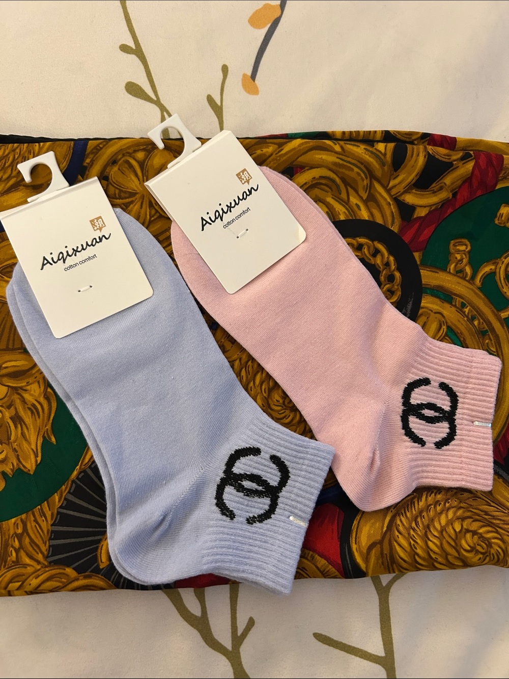 Women’s Ankle Socks - Pastel Blue & Pink (2-Pack)